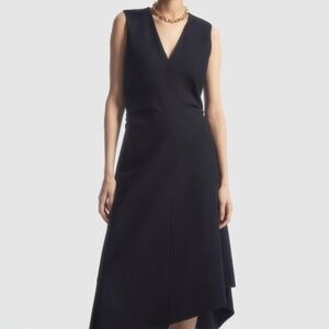COS Gathered Asymmetric Midi Dress